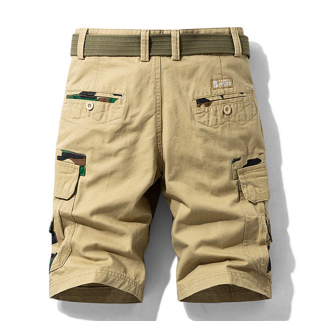 Men's Trendy Casual Pants Japanese Tooling Shorts Functional Straight Multi-Bag Pants Cross-Border Amazon