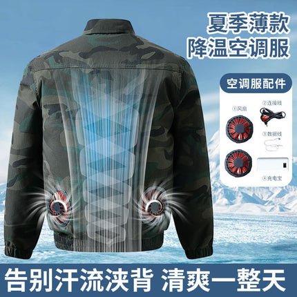 Summer New Outdoor Cooling Air-Conditioning Clothing Construction Site Welding Construction Camouflage Labor Protection Overalls