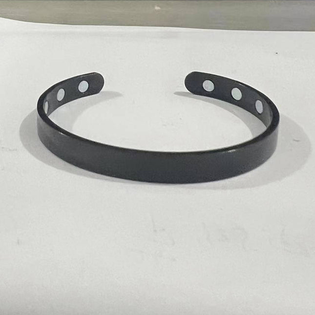 Cross-Border Hot Selling Magnetic Bracelet European and American Jewelry Pure Glossy Magnet Opening Rose Gold Bracelet Ring Set for Men and Women