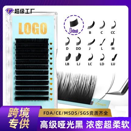 Grafted Eyelashes J/Lc/Ld/L/M/I Curved Foreign Trade Curvature Thick Curling High Temperature Non-Returning European and American False Eyelashes