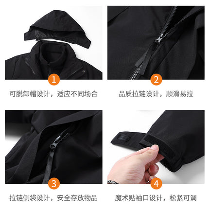 Warm Jacket Two-Piece Set, Outdoor Fashion Men's Jacket, Plus Velvet Cold-Proof Jacket, Liner Polar Fleece Jacket