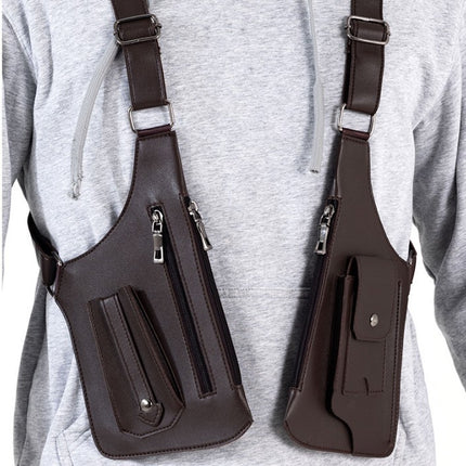 Foreign Trade Men's Vest Bag, Retro Strap Armpit Bag, Multi-Functional Shoulder Bag, Women's Outdoor Crossbody Bag, Mobile Phone Bag