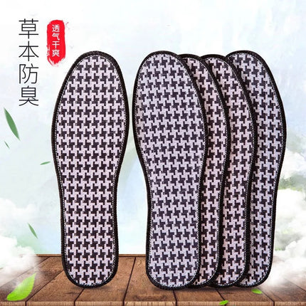 Mugwort Cotton and Linen Insoles Wholesale, Spring and Autumn Thickened Comfortable Sports Insoles for Men and Women, Breathable and Sweat-Absorbing Handmade Insoles for Sweaty Feet