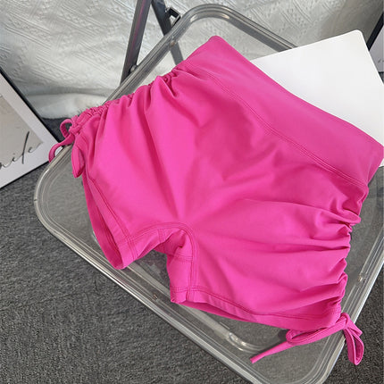 Summer Fitness Sports Yoga Shorts for Women, High-Waisted, Peach Butt, Drawstring Adjustable, Quick-Dry Three-Point Yoga Pants, Butt-Lifting