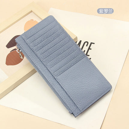 Genuine Leather women's wallet long foreign trade Japanese multi-card card holder first layer cowhide zipper handbag long wallet