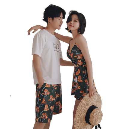 2025 Retro Green Couple Swimsuit New One-Piece Conservative Belly-Covering Slimming Look Seaside Vacation Beach Hot Spring Swimsuit for Women