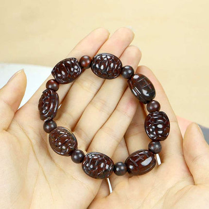 Natural Bloodstone Old-Style Bead Bracelet for Men and Women, Red Meteorite Bracelet, Bloodstone Jade Live Supply