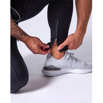 New Sports Trousers Men's Running Training Cotton Slim-fit Skinline Pants Lace-up Casual Sweater Pants Casual All-match