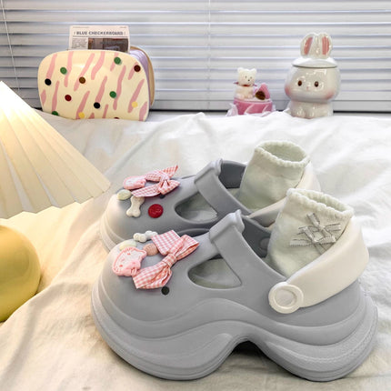 2026 Summer Women's Closed-Toe Sandals with Height Increase for Outdoor, Office, and Home Use, Waterproof, Sweet and Cute Casual Clogs