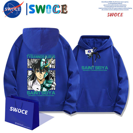 Saint Seiya Purple Dragon Hooded Sweater Men's Spring and Autumn Japanese Anime Young Student Loose Hoodie Jacket
