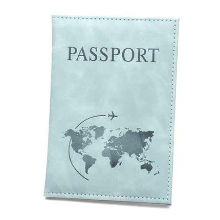 World Map Airplane Passport Holder, Lightweight Leather Passport Case, Portable, Unisex, Universal Passport Cover Set
