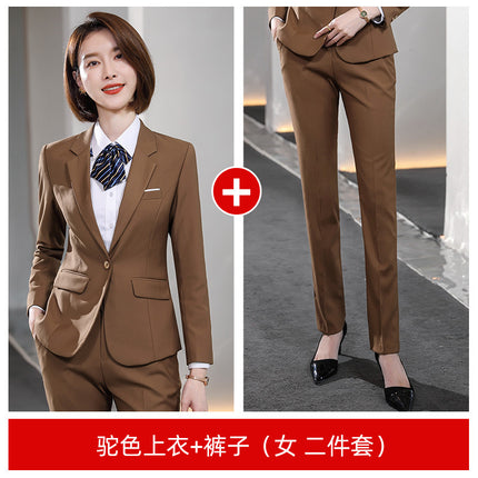 Business Attire for Men and Women, Autumn and Winter Fashionable Slim Business Suits, Women's Four-Piece Vest Formal Suits