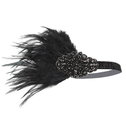 European and American Vintage Hair Band 1920 Great Gatsby Inspired Feather Headband Cocktail Party Hair Accessories