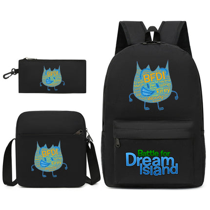 Battle for Dream Island Backpack Dream Island Schoolbag Three-Piece Canvas Backpack