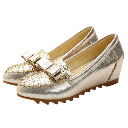 2026 Spring and Autumn New Versatile Height-Increasing Loafers Soft Sole Wedge Small Size Women's Shoes 31 32 33 34 Flats
