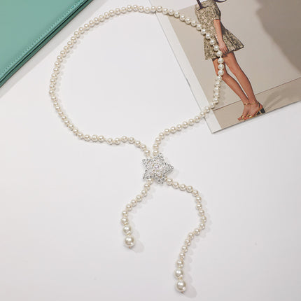 Tweed Style Pearl Waist Chain Decoration Summer Dress High-End Elegant Accessible Luxury Style Fashionable Simple Pearl Chain