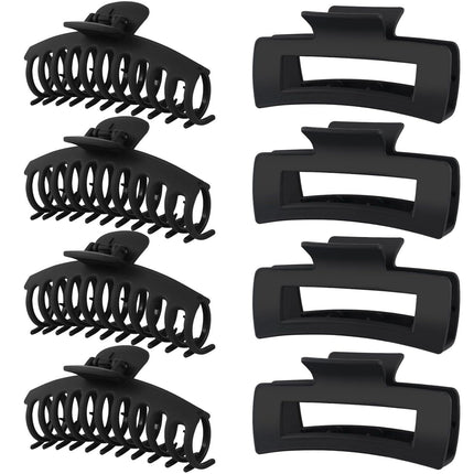 In-Stock Cross-Border Amazon 8-Piece Set 11cm Dragon Bone Square Hair Clip Abs Material Drop-Resistant Hairpin Hot-Selling Geometric