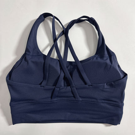 European and American Women's Shockproof Cross Yoga Sports Bra Outer Wear Running Fitness Soft Bra Tight Vest