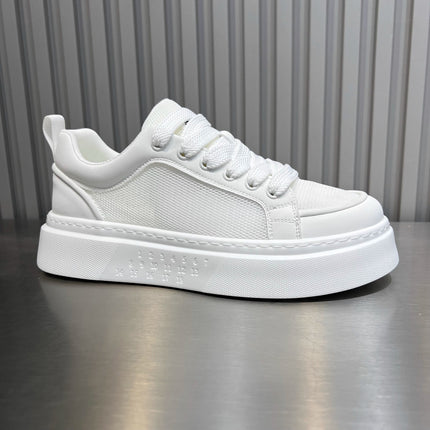 Men's Shoes 2026 New Summer Mesh Breathable Thin Sports Casual White Shoes Thick-Soled Sneakers Versatile Trendy White Shoes