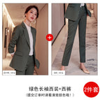 Green Long-sleeved Suit Pants / S