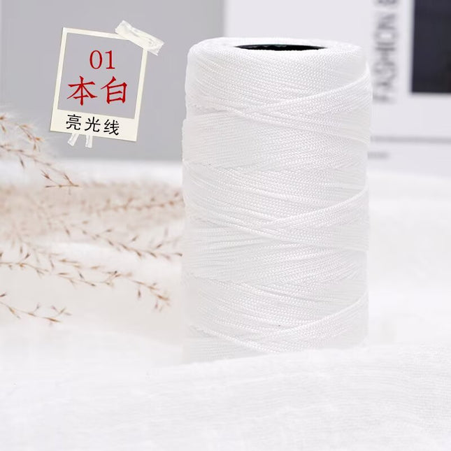 Bright Silk Thread 1mm Thin Thread for Crocheting Bouquets, Bags, Shoes, Handmade 100g Factory Direct Wholesale Knitting Thread