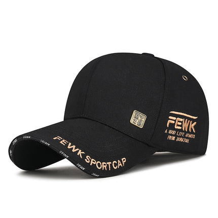 Spring and Autumn Fashion Metal Label Letter Wheat Ear Embroidered Hard Top Baseball Cap for Men and Women Street Sunshade Breathable Cap