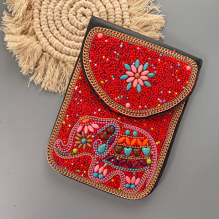 Ocean Series Exquisite Heavy-Duty Rice Bead Shoulder Bag Qingdao Ocean World Travel Souvenir Mobile Phone Bag Cross-Body Bag