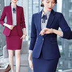Colorful blue suit + Western skirt + shirt / S