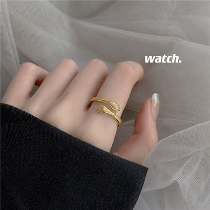 s925 sterling silver plated ring Women's wholesale niche women's high-end sense ins style simple ring light luxury retro ring wholesale