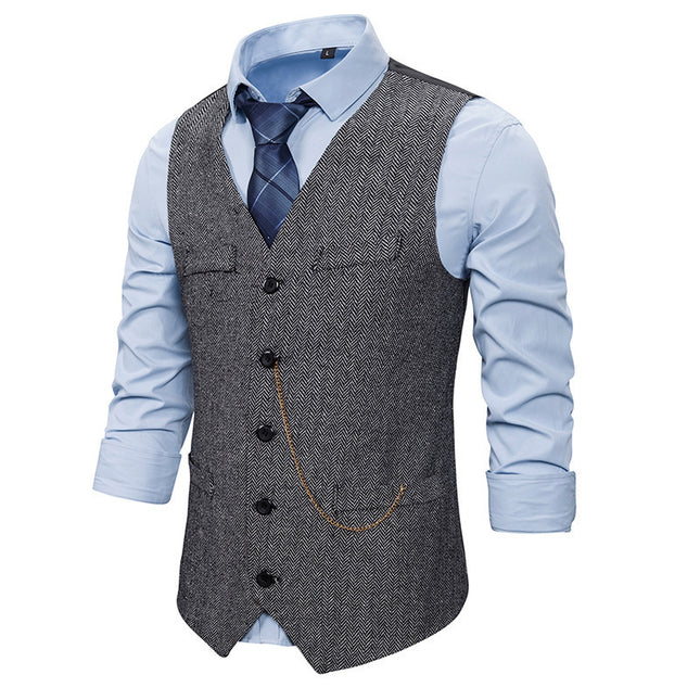 Foreign trade retro 1920S adult men's vest vest single-breasted casual vest chain suit a generation of hair