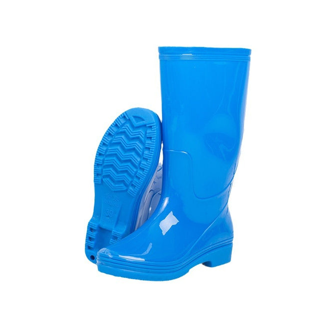 Women's High-Top Quick-Dry Rain Boots with No Lining, Waterproof Rubber Shoes for Adults, High-Heeled Work Shoes, Low-Heeled