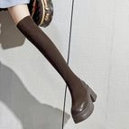 8220-13 brown over-the-knee plus velvet / 38