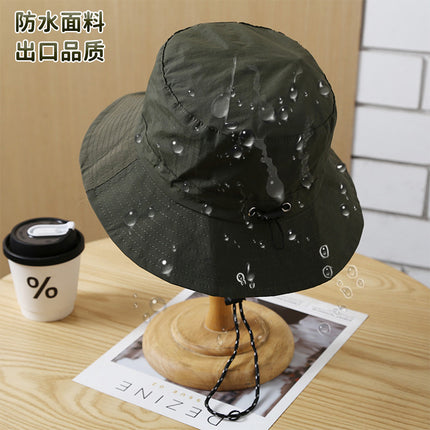 Quick-Drying Waterproof Fisherman Hat for Women Outdoor Camping Style Foldableable Sun Protection Men's Sunshade Mountaineering Large Brim Storage Basin Hat