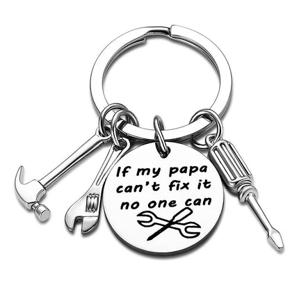 Cross-border European and American Explosions Keychain Screwdriver Wrench Dad's Tools Creative Engraving Personality Father's Day Gift