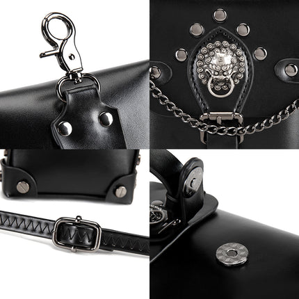 Amazon Cross-border Hot Punk Retro Small Square Bag All-match Women's Shoulder Crossbody Bag MINI Change Satchel