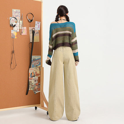 2026 Autumn Basic Style Niche High-End Loose Draped Straight Wide-Leg Floor-Length Women's Trousers Extended Length