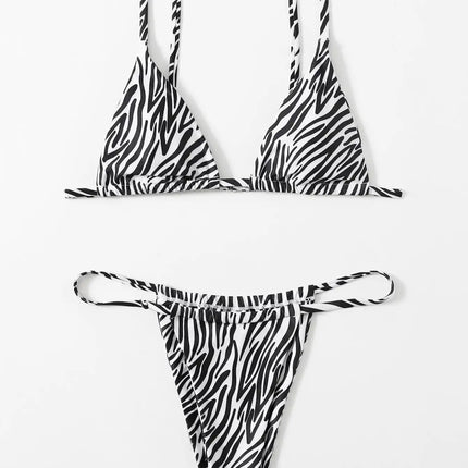 Yiyou 2025 New Multi-Color Bikini Sexy Simple Stripesd Strap European and American Sexy Three-Point Bikini