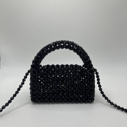 Simple High-end Retro Champagne Small Mobile Phone Bag Homemade Heavy Industry Crossbody Portable Woven Bead Bag diy Material Bag