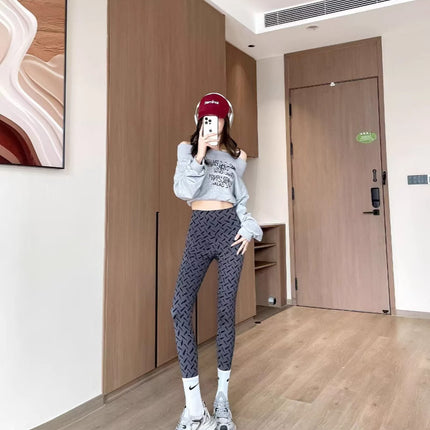 2025 New Women's Starry Dot Print Leggings Women's Nine-Point Pants Yoga Slimming Outerwear Women's Pants