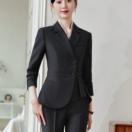 Cross-Border Professional Suit Set for Women, New Spring and Autumn High-End Formal Wear, Jewelry Hotel Manager Front Desk Reception Work Uniform