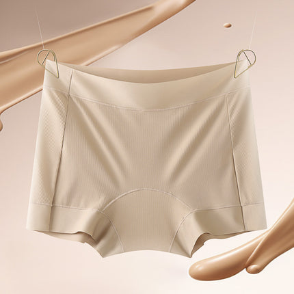 Popular Seamless Liquid Foundation Safety Shorts for Women, Anti-Exposure Two-In-One with Added Crotch, Mid-Waist Invisible Comfortable Breathable Boxer Shorts