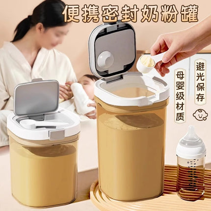 Milk Powder Dispensing Box, Food-Grade Plastic Baby Rice Cereal Container, Portable Moisture-Proof Milk Powder Box for Home Use and Travel, Sealed Jar