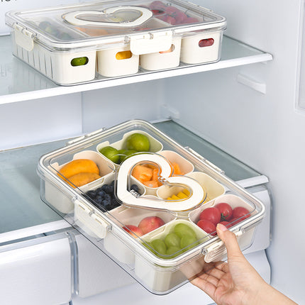 Love Refrigerator Salad Fruit Preservation Box Household Spices Kitchen Storage Box Eight-compartment Sealed Spice Box