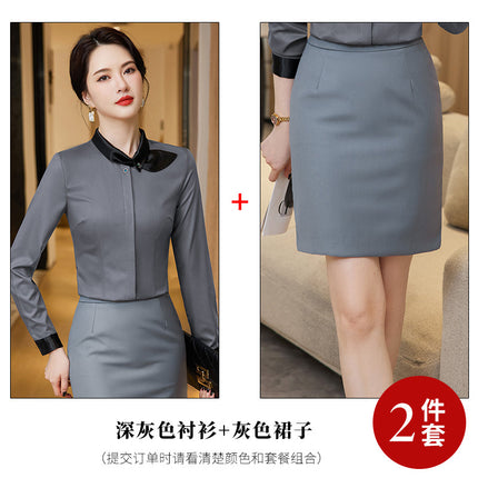 Stewardess Business Dress Shirt Hotel Front Desk Work Clothes suit Female Beautician Clothing Real Estate Consultant Women's Clothing suit