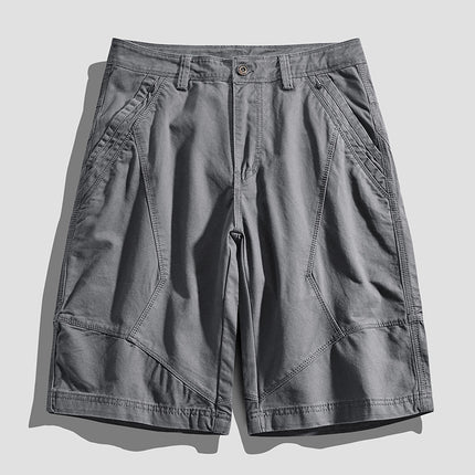 Pure Cotton Tooling Shorts Men's Summer Japanese Tooling Sports Fashion All-match Solid Color Stitching Six-point Casual Shorts