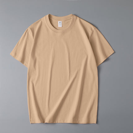 230g Thickened Heavy Men's Long-staple Cotton Short-sleeved T-shirt Men's Comfortable Round Neck Cotton Base Shirt Printable LOGO