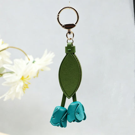 Little red book with tulip keychain cute personality car key bag pendant can be printed logo factory direct sales