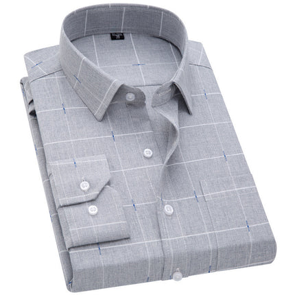 New men's long sleeve plaid shirt men's business casual shirt for the elderly Amoy supply a generation of micro-supply