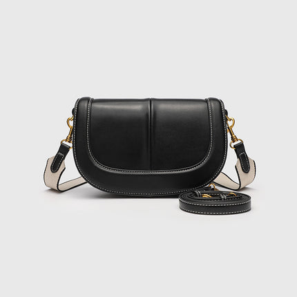 Za Women's Bag 2025 Spring New Saddle Bag Magnetic Buckle Flip Shoulder Crossbody Bag Versatile Wide Shoulder Strap Work Clothing