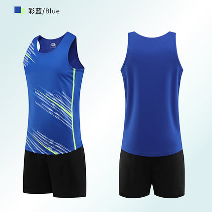 Track and Field Clothing Set Customized Men's and Women's Flat-Leg Sleeveless Vest Track and Field Training Competition Team Uniform Printed Marathon Clothing